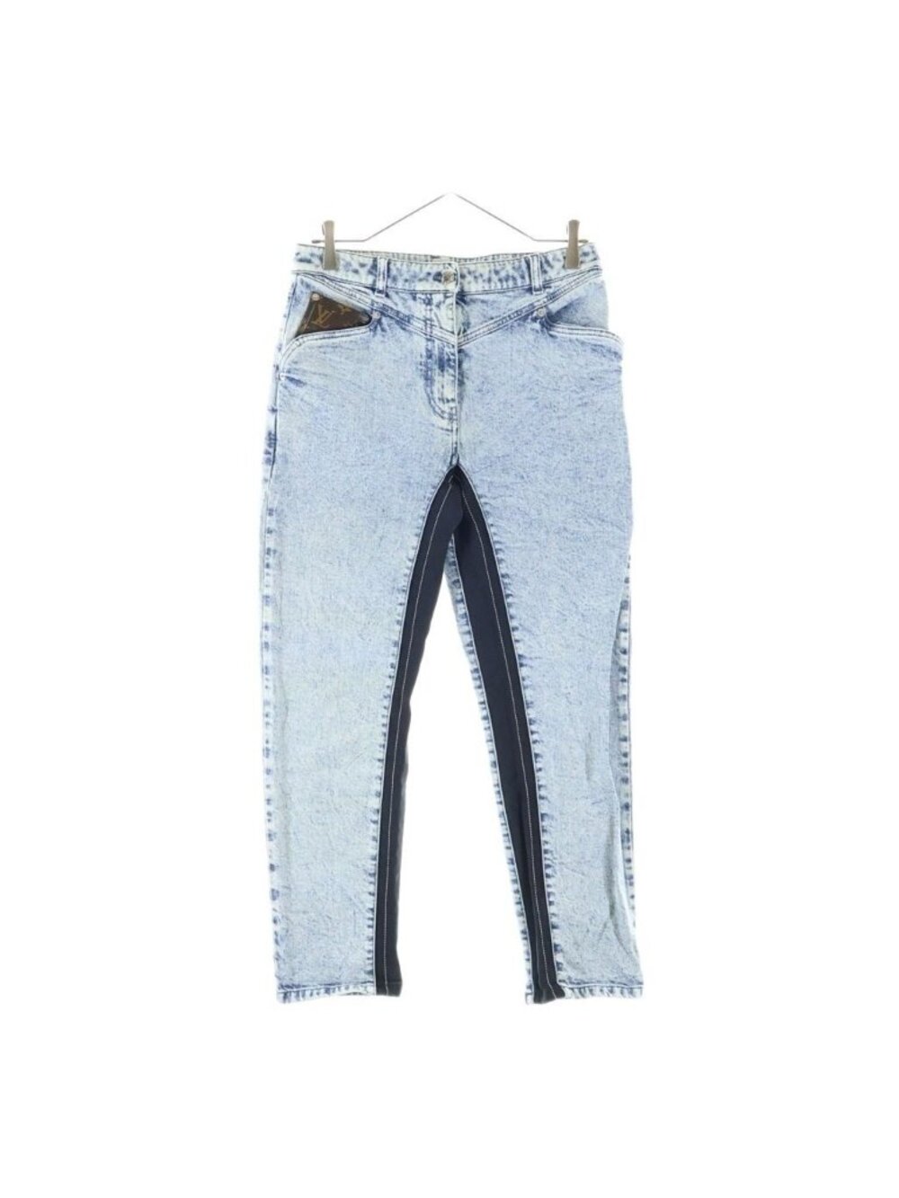 Louis Vuitton Monogram Patch Round Pocket Straight Denim Pants Indigo